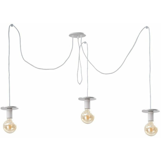 Keter Saturn Cluster Pendant Ceiling Light Silver, 3x E27