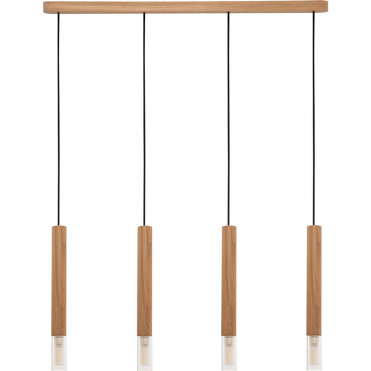 Zumaline Lighting - Zumaline Madera Bar Pendant Ceiling Light, Wood, 4x G9