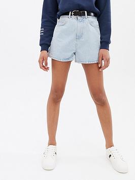 New Look 915 Girls Denim Belted Shorts - Light Blue, Light Blue, Size Age: 11 Years, Women