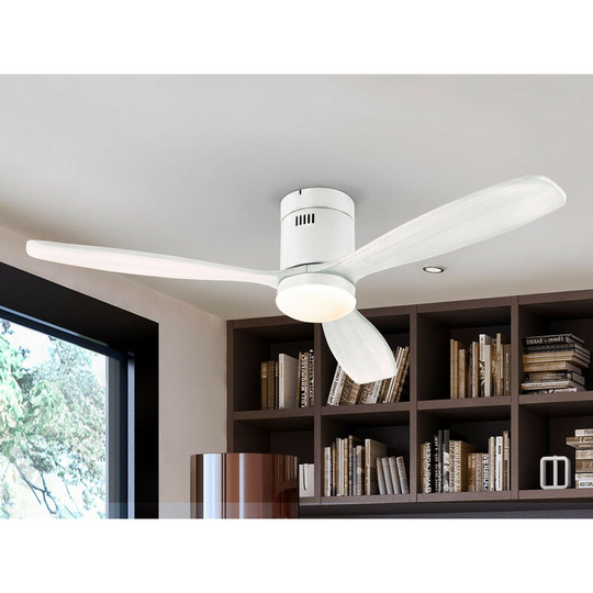 Schuller Siroco 6 Speed Ultra Quiet Ceiling Fan Matt White with led Light, Remote Control, Timer & Reversible Functions