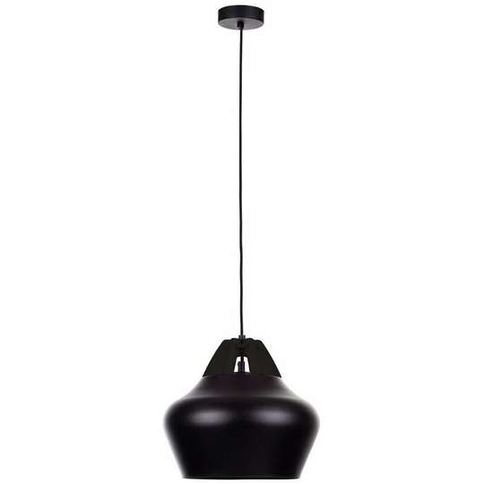 Keter Negro Dome Pendant Ceiling Light Wood, Black, 29cm, 1x E27