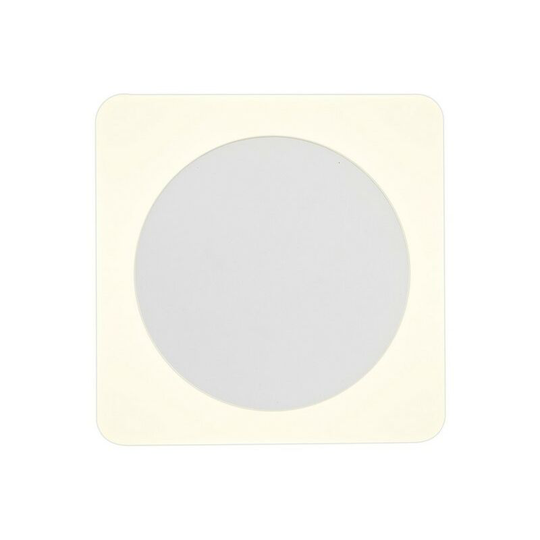 Magnetic Base Wall Lamp, 12W led 3000K 498lm, 15cm Round 19cm Square Centre, Sand White, Acrylic Frosted Diffuser - Luminosa Lighting