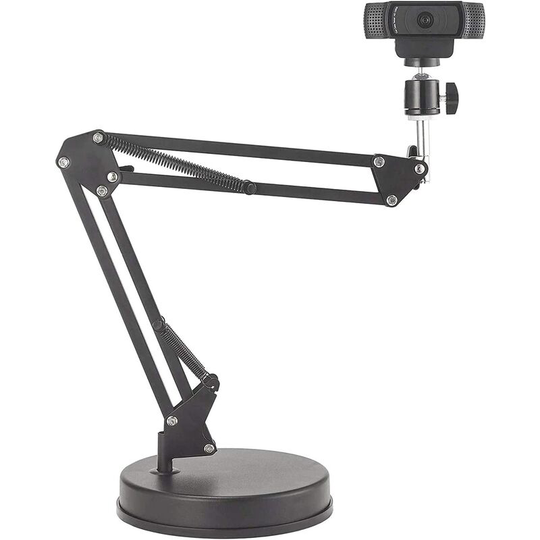 Webcam Stand 22 inch Scissor Arm Stand with Suspension and Base, for Logitech C925e C922x C922 C930e C930 C920 C615, GoPro Hero 8/7/6/5, Arlo Ultra /
