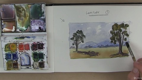 Watercolor Painting Course - Pen & Wash Technique Beginners
