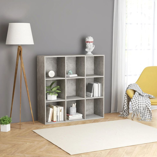 Book Cabinet Concrete Grey 98x30x98 cm Chipboard