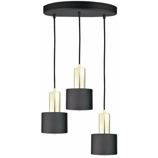 Keter Luce Cluster Pendant Ceiling Light Black, Gold, 30cm, 3x E27