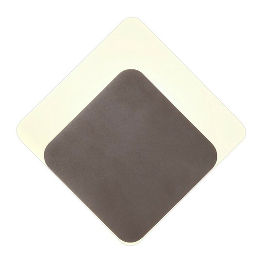 Magnetic Base Wall Lamp, 12W led 3000K 498lm, 15, 19cm Diamond Bottom Offset, Coffee, Acrylic Frosted Diffuser - Luminosa Lighting