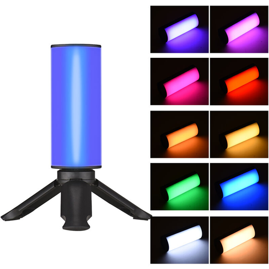 Andoer - W100RGB Mini led Video Light Rechargeable rgb Fill Light 2500K-9000K Dimmable 20 Lighting Effects CRI95+ lcd Screen Magnetic Backside with