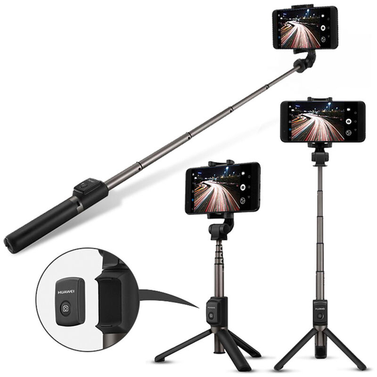 Huawei - Travel Tripod (Wireless) Selfie Stick Tripod 25'' Extendable Tripod Stand