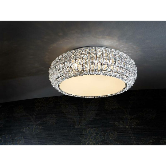 Schuller Diamond - 6 Light Crystal Flush Ceiling Light Chrome, G9