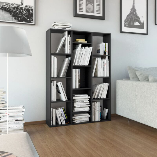 Devenirriche - Room Divider/Book Cabinet Black 100x24x140 cm Chipboard - Black