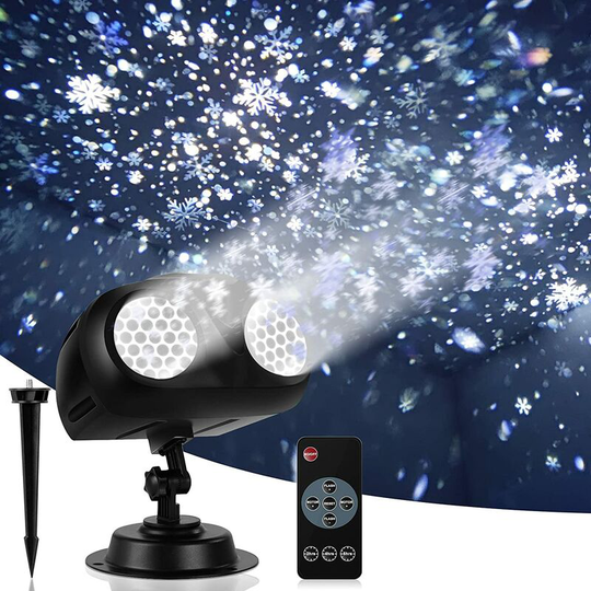 Kartokner - Snowflake Projector, led Projection Lamp, Waterproof Indoor and Outdoor Projector Light with Remote Control Timer for Christmas Halloween