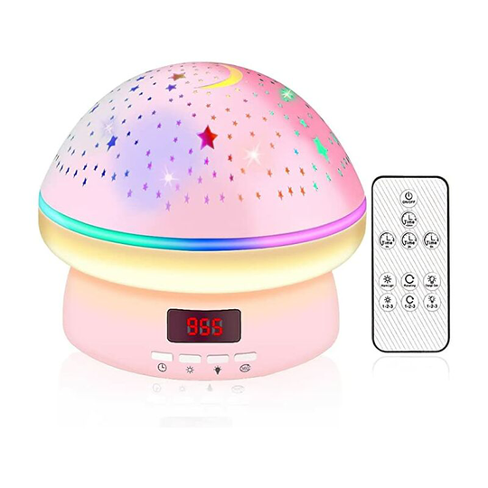 Ilovemilan - 360° Timing Control Rotation Projector Light, Kids Night Light Girls Boys Star Light Projector, Colorful Light Mode Ceiling Projection