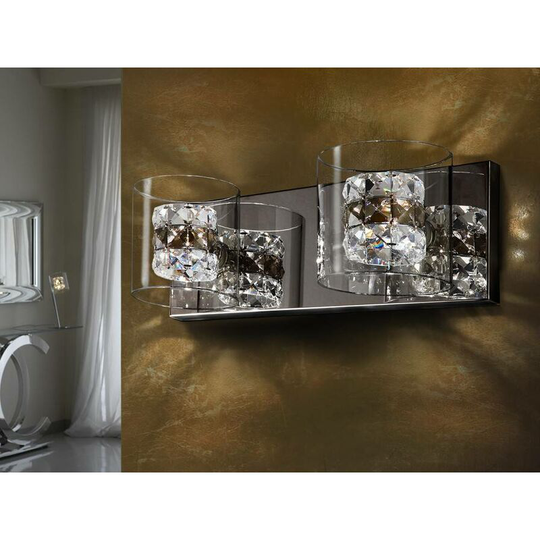 Schuller Lighting - Schuller Flash - 2 Light Crystal Wall Lamp Chrome, G9
