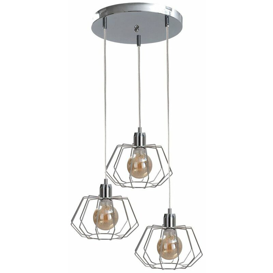 Keter Luna Cluster Pendant Ceiling Light Silver, 32cm, 3x E27