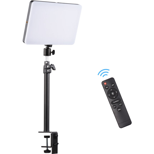 Asupermall - 38W rgb Video Light Photography Light with C-Clamp Stand Bi-Color Temperature 3200-5500K Dimmable Brightness cri 95 Ball Head Remote