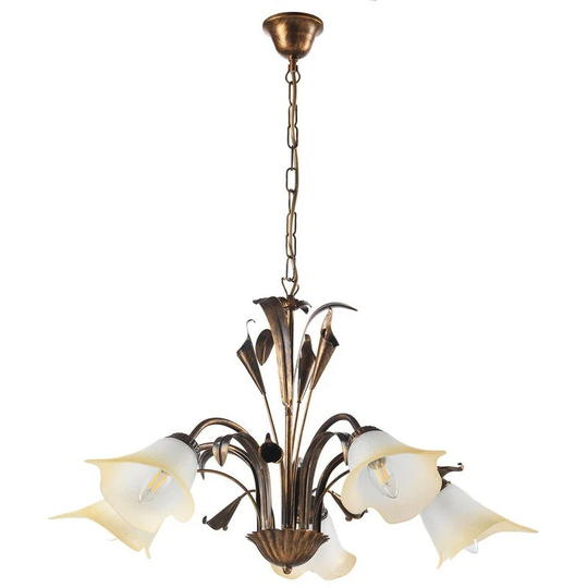 Onli Lucrezia 5 Light Multi Arm Pendant Ceiling Light, Bronze