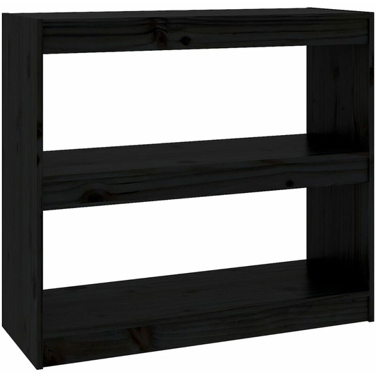 Book Cabinet/Room Divider Black 80x30x71.5 cm Solid Wood Pine Vidaxl Black