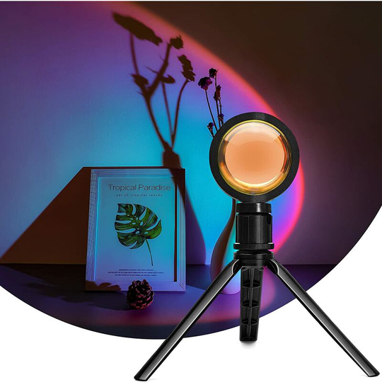 Betterlifegb - Sunset Projection Lamp, sunset light with tripod, adjustable brightness led Light Rainbow lamp, halo lamps for modern living room