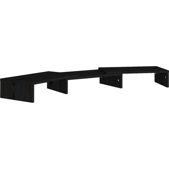 Monitor Stand Black 80x24x10.5 cm Solid Wood Pine Vidaxl Black