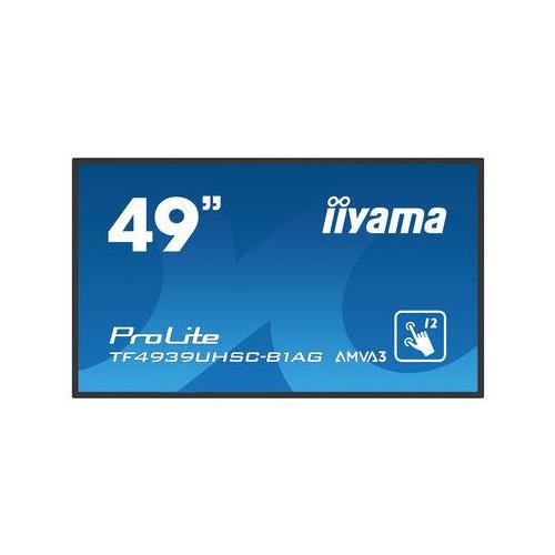iiyama ProLite TF4939UHSC-B1AG computer monitor 124.5 cm (49") 3840 x 2160 pixels 4K Ultra HD LED Touchscreen Multi-user Black