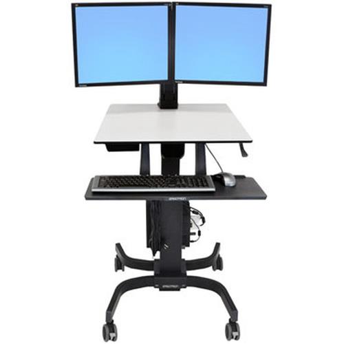 Ergotron WorkFit-C Dual Sit-Stand Multimedia cart Black Gray Flat panel