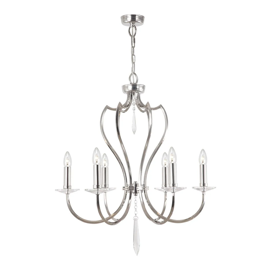 Elstead Lighting Pimlico 6 Light Chandelier Polished Nickel