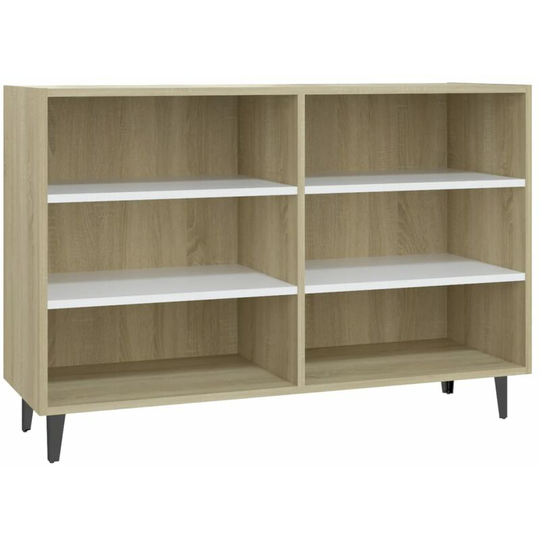 Sideboard White and Sonoma Oak 103.5x35x70 cm Engineered Wood Vidaxl White