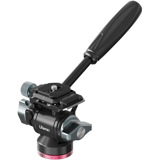 Ulanzi - U-190 Compact Video Fluid Head Pan Tilt Tripod Head Panorama Ballhead Tripod Mount Aluminum Alloy 1/4 Inch Screw Quick Release Plate