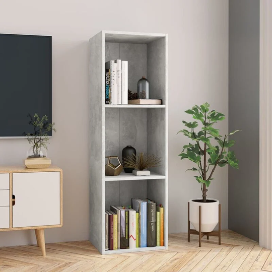 Devenirriche - Book Cabinet/TV Cabinet Concrete Grey 36x30x114 cm Chipboard - Grey