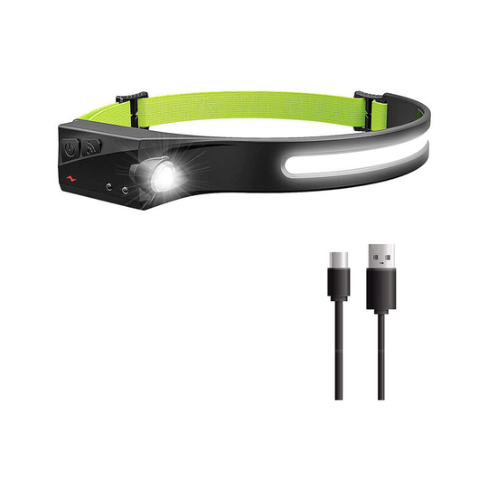 Aougo - usb Rechargeable led Headlight, Powerful led Headlight, Waterproof Camping cob Headlight with Sensitive Sensor Mode, Suitable for Hiking,