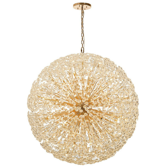 Luminosa Salisbury Ceiling Pendant 1.5m Sphere 84 Light G9 French Gold, Crystal