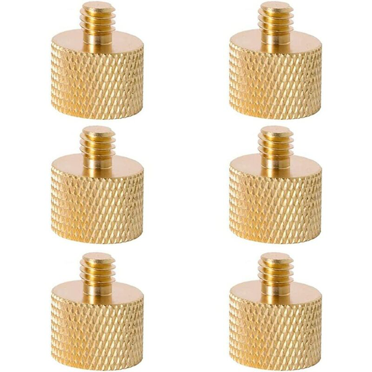 Bearsu - 6 Pieces Camera Screw Adapter, Screw Adapter, 3/8' to 1/4' Thread Screw Adapter, Brass, for Tripods, Cameras, Photo Monopods, Ball Heads,