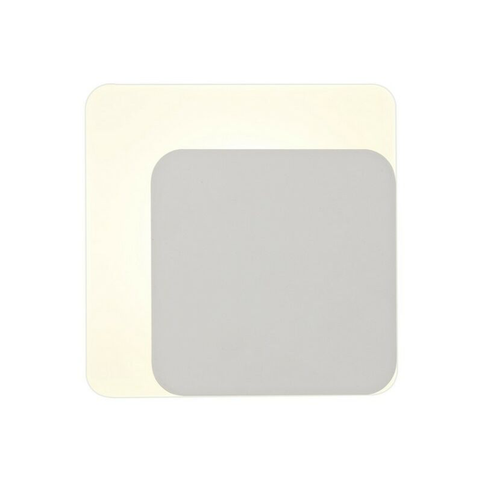 Magnetic Base Wall Lamp, 12W led 3000K 498lm, 15, 19cm Square Right Offset, Sand White, Acrylic Frosted Diffuser - Luminosa Lighting