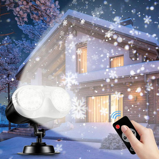 Kartokner - led Christmas Projector, Upgraded Binocular Christmas Snowflake Projection Lamp 2020 Waterproof Snowflake Landscape Projector with Remote