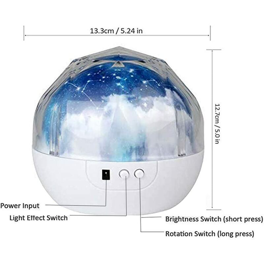 FVO - Star Projection Night Light - Star Sky Night Light with usb Cable, Baby Projection Night Light 360 Degree Rotation Star Projector Baby Night