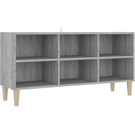 Tv Cabinet with Solid Wood Legs Grey Sonoma 103.5x30x50 cm Vidaxl Grey