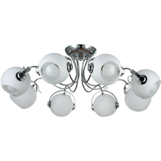 Maytoni Modern - Joel Modern Joel 8 Light Chrome Ceiling Lamp Glass Shade