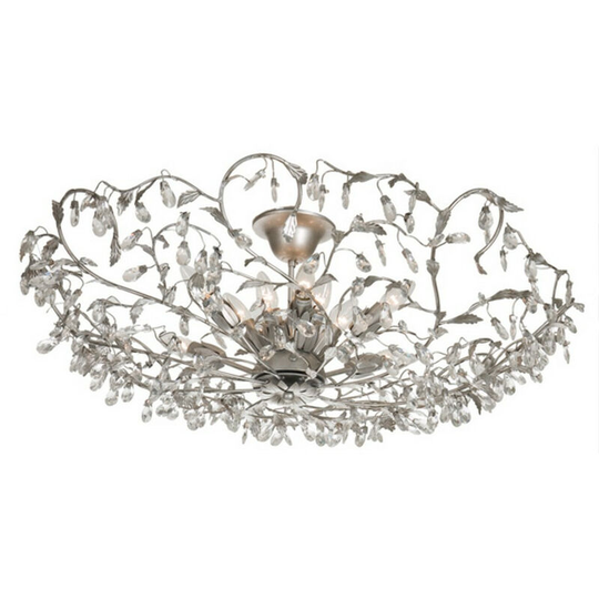 Linea Verdace Michelan 12 Light Glass & Crystal Ceiling Light Brushed Silver