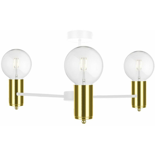 Keter Arde Multi Arm Semi Flush Ceiling Light White, Gold, 60cm, 3x E27