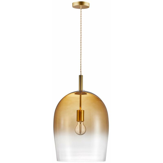 Nordlux Lighting - Nordlux Uma 30cm Dome Pendant Ceiling Light Amber, E27
