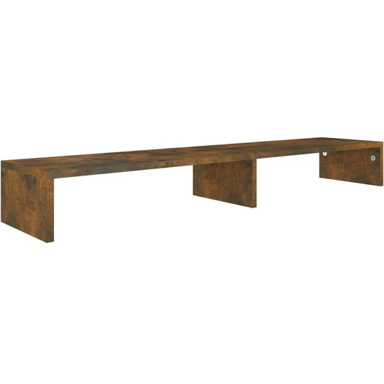 Monitor Stand Smoked Oak 110x23.5x12 cm Engineered Wood vidaXL - Brown