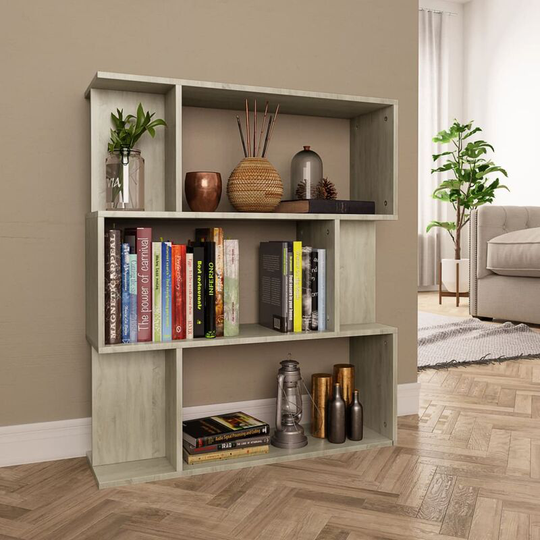 Devenirriche - Book Cabinet/Room Divider Sonoma Oak 80x24x96 cm Chipboard - Brown