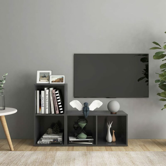 Topdeal - tv Cabinets 2 pcs Grey 72x35x36.5 cm Chipboard FF3079945_UK