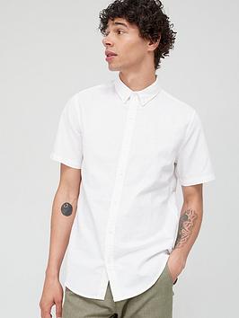 Superdry Studios Linen Short Sleeve Shirt - White, White, Size S, Men