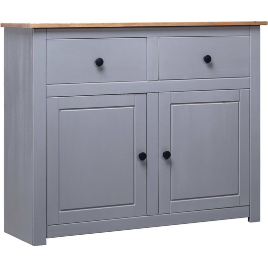 Sideboard Grey 93x40x80 cm Solid Pinewood Panama Range - Grey