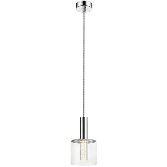Spring Contemporary Integrated led Pendant Ceiling 1 Light Chrome, Glass 3000K