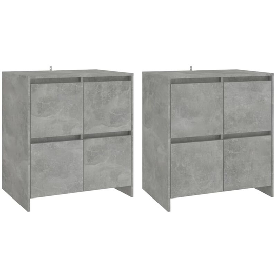 Sideboards 2 pcs Concrete Grey 70x41x75 cm Engineered Wood Vidaxl Grey