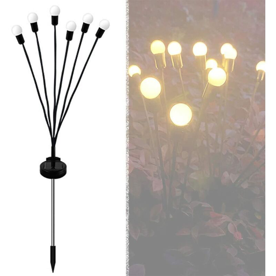 Aougo - Outdoor Solar Firefly Lights, Solar Starburst Swaying Garden Firefly Lights, Swaying When Wind Blows Solar Garden String Lights for Yard