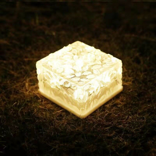 Aougo - Etched glass led solar lamp. IP65 waterproof solar garden light for garden, patio, driveway, swimming pool, stairs